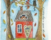 A Tiny Life No. 1 - 5x7 GICLEE PRINT collage illustration, home, Susan Black
