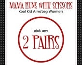 2 pair listing - KOOL KID Arm/Leg Warmers for Baby, Toddler, Kid, Tween Girls and Boys - Choose any 2 pair of the 14 inch length
