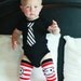 KOOL KID TIE -2pc Onesie and Kool Kid Leg warmer set for Children, Babies, Toddlers, Girs, Boys - you choose size/sleeve length
