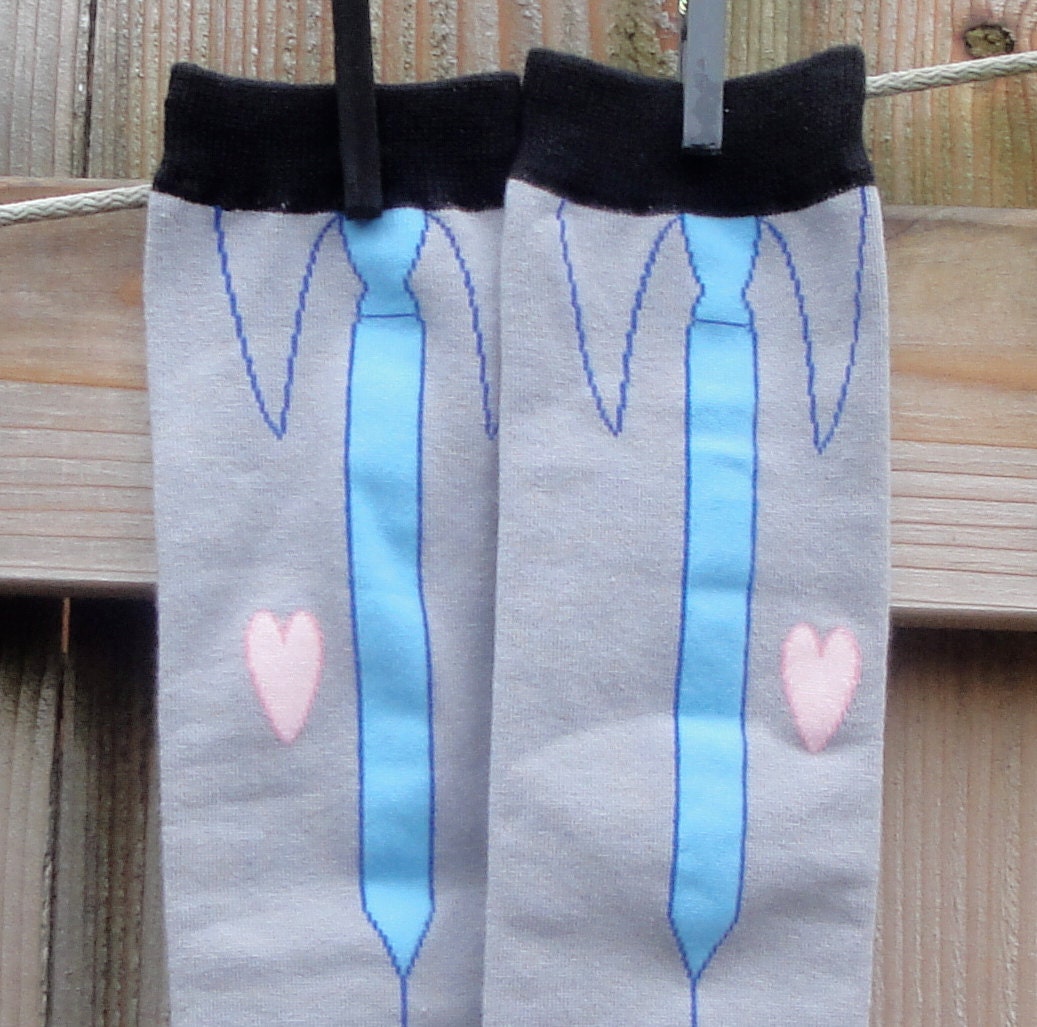 Sale--KOOL KID Arm / Leg Warmers for Baby, Toddler, Child, Tween Boy or Girl - Tie LOVE blue and pink on gray - Fun and Functional Fashion