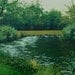 24x36inch Winnesquam River original oil landscape painting by Kim Dow