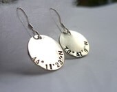 HOME SWEET HOME longitude latitude gps map globe recycled sterling silver earrings