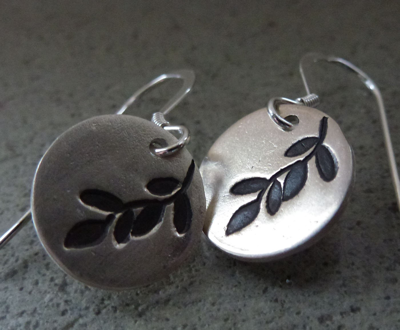 Fine Silver Leaf Earrings
