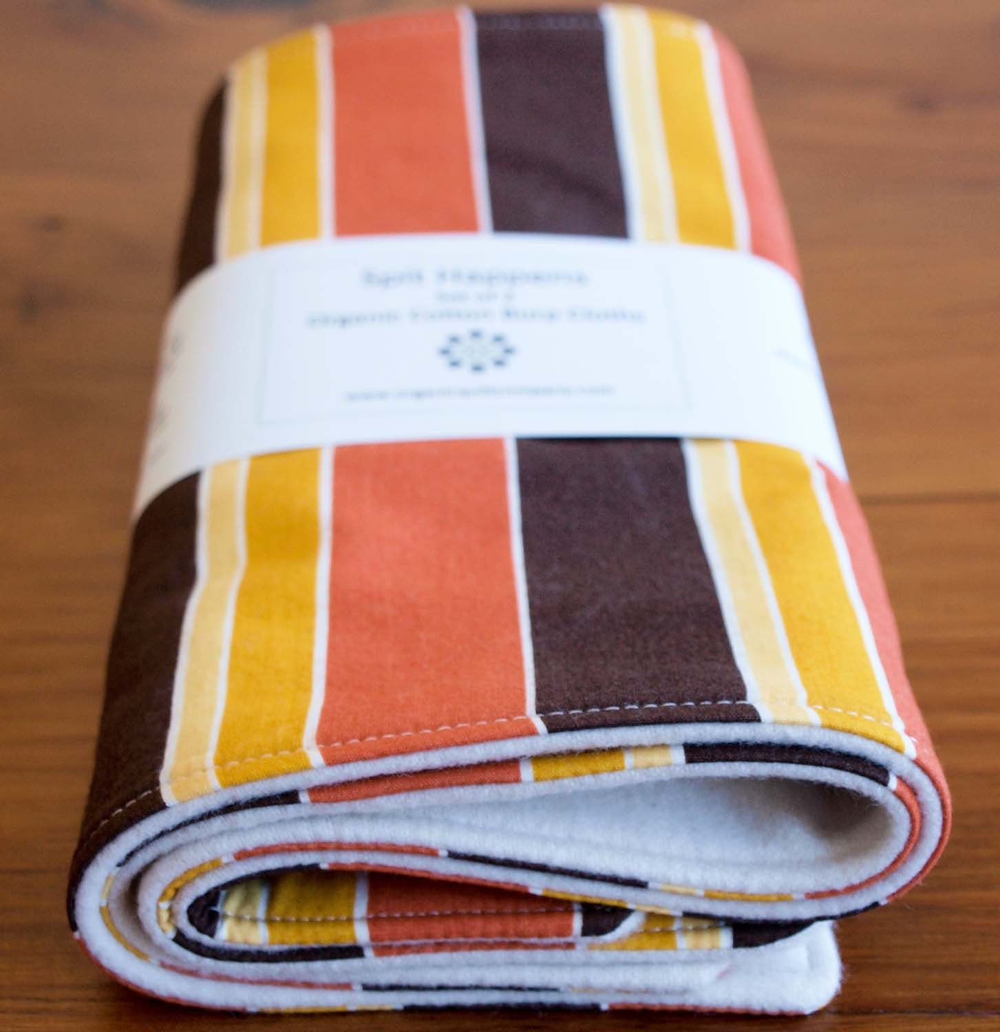 SALE organic cotton burp cloths, set of two in SUNSET STRIPE