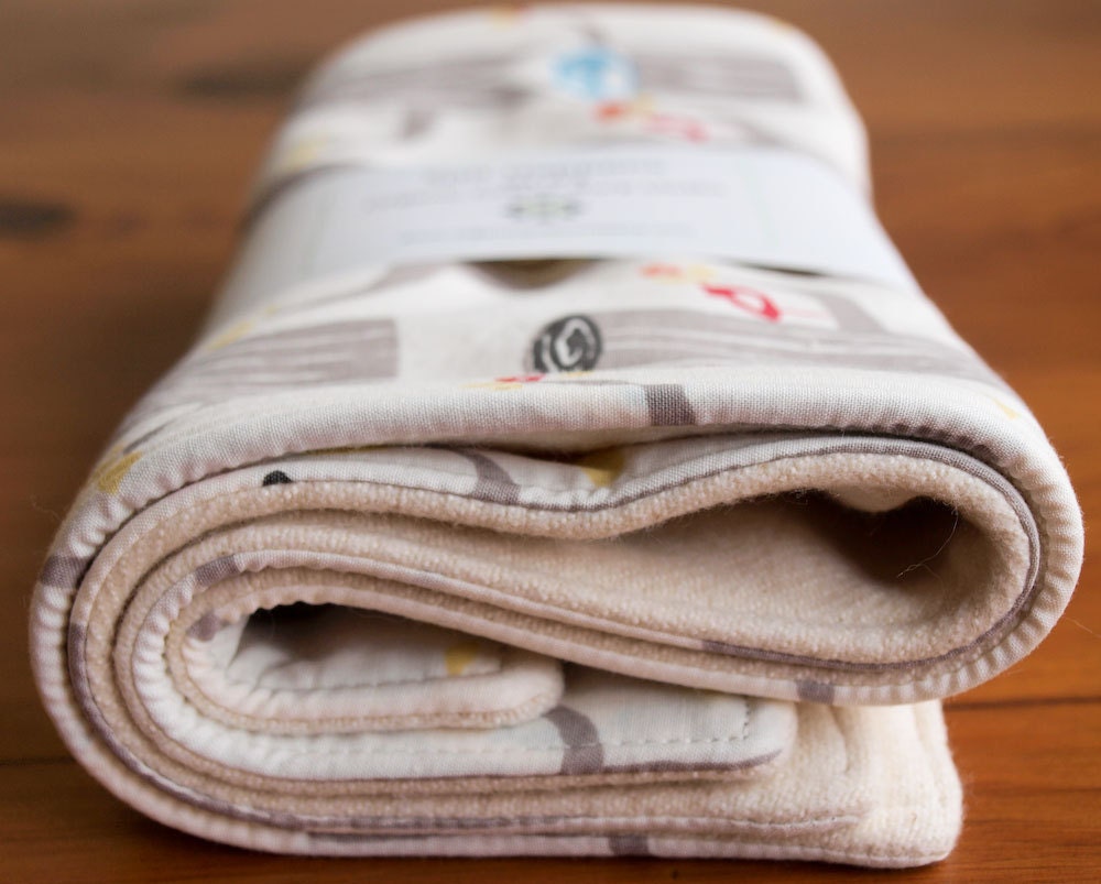 Reserved for Ashley and Dustin Lauderdale, Organic Burp Cloths, Set of Two in WOODLAND FRIENDS