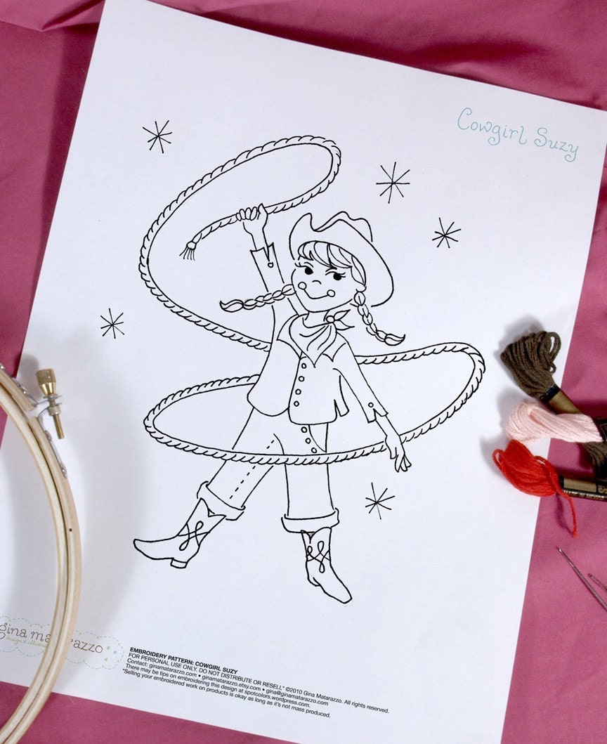 Cowgirl Suzy Embroidery Pattern