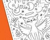 Kitty Cat Embroidery Pattern Bad Kitty