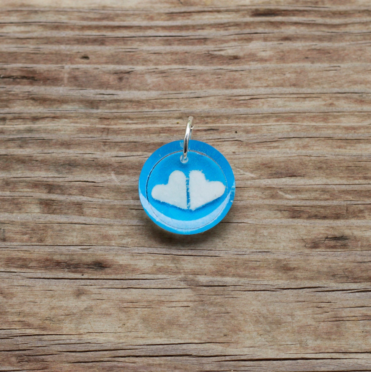 Large Double Breast Milk Pendant with Colored Background.