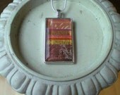 Original Art Pendant - Orange No 1 - Sterling Silver Setting and Chain
