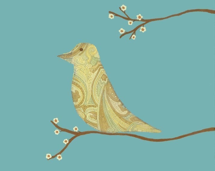 Pretty Bird Blossoms Print