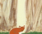 Sleepy Fox Print