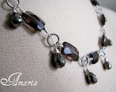Bayo Smoky quartz and pyrite necklace