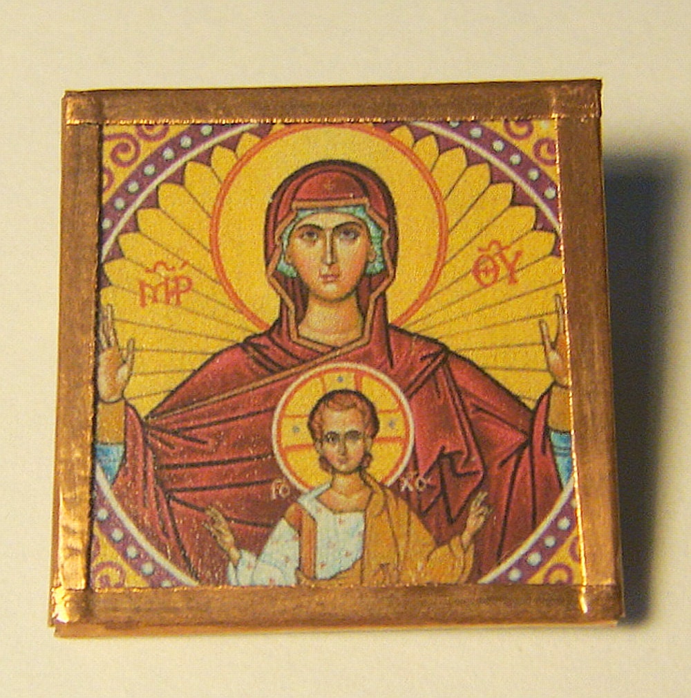Virgin Mary & Christ Icon Pin inv508