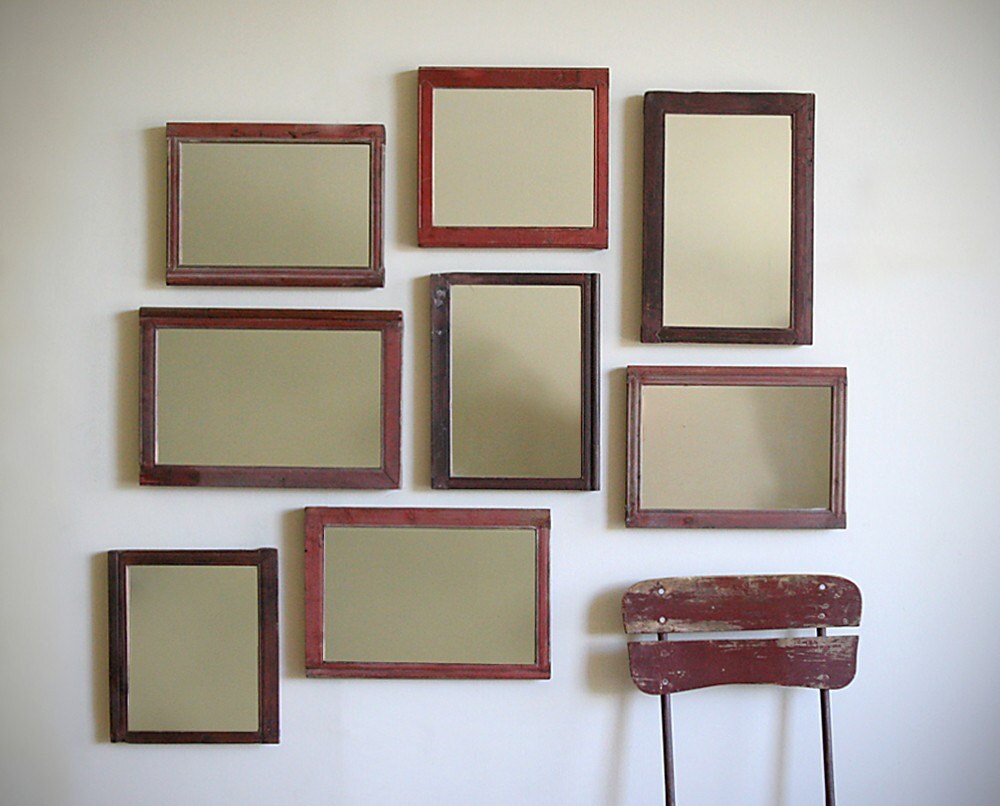 Salon Wall Grouping Of Antique Framed Mirrors On by RowansRoom