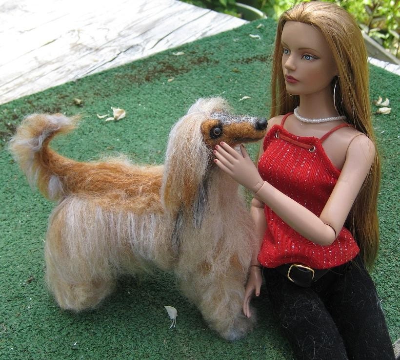 Doll Pet / Needle Felted Dog /Custom Miniature Sculpture of your pet / Cute