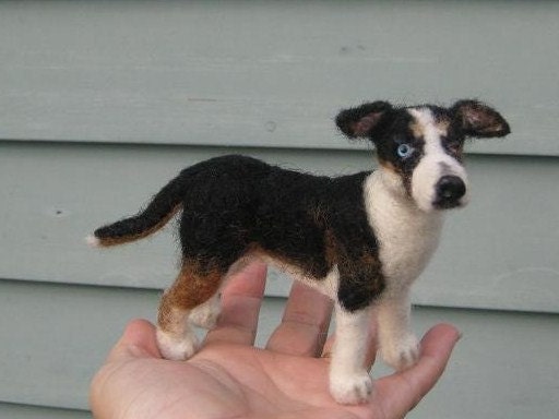 In Memory of your Dog / Needle Felted Custom Miniature Sculpture lifelike / Rocky
