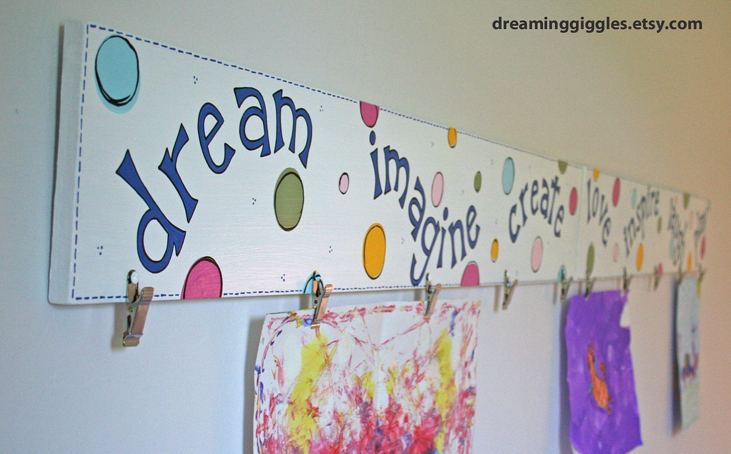 AVAILABLE for you to order ONE Custom Artwork Hanger Dream Imagine Create  Kids Art Hanger