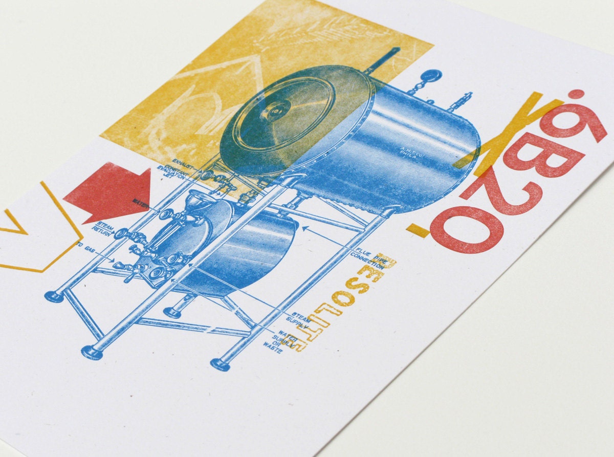Mysterious Machine Letterpress Card or Small Print