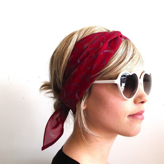 Repurposed Vintage Head Scarf by strim on Etsy