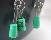 Twin Mint capacitor earrings
