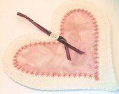 Heart Hanging Decoration Pink Applique Handmade