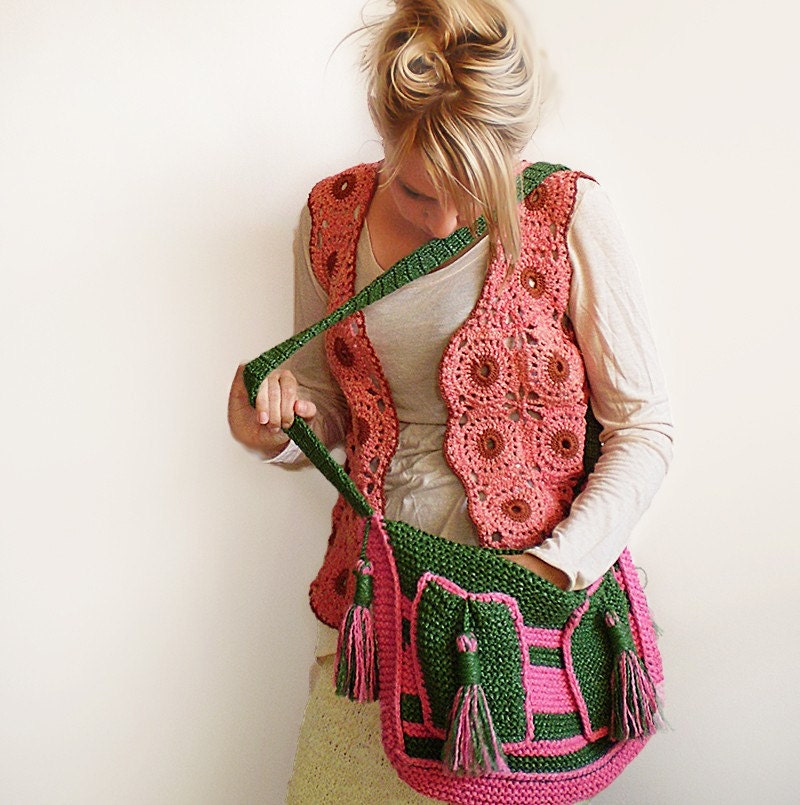 Pink Sleeveless Women's Cardigan