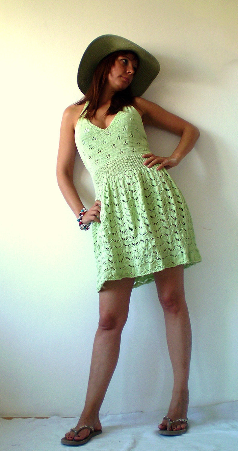 Knitted Light Green Women's Dress