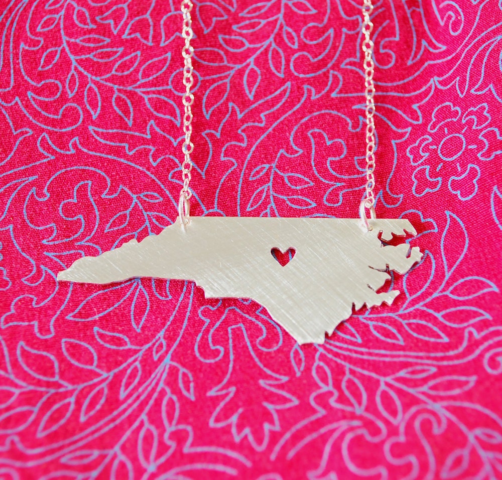 Heart of North Carolina-Recycled Silver Necklace