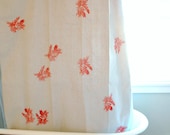 Shower Curtain Made from Unbleached Canvas with Coral Red Algae Print