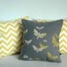 White & Yellow ZigZag Print Pillow