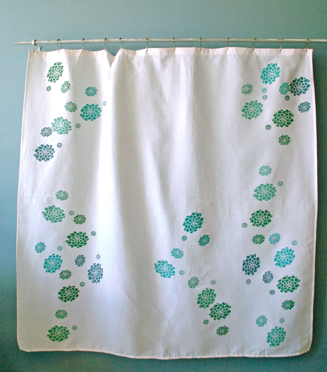 Teal And Green Shower Curtain Aqua Blue Shower Curtain