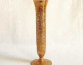 vintage embossed gold bud vase