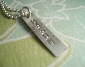 hand stamped personalized single tag handstamped sterling silver name charm necklace...