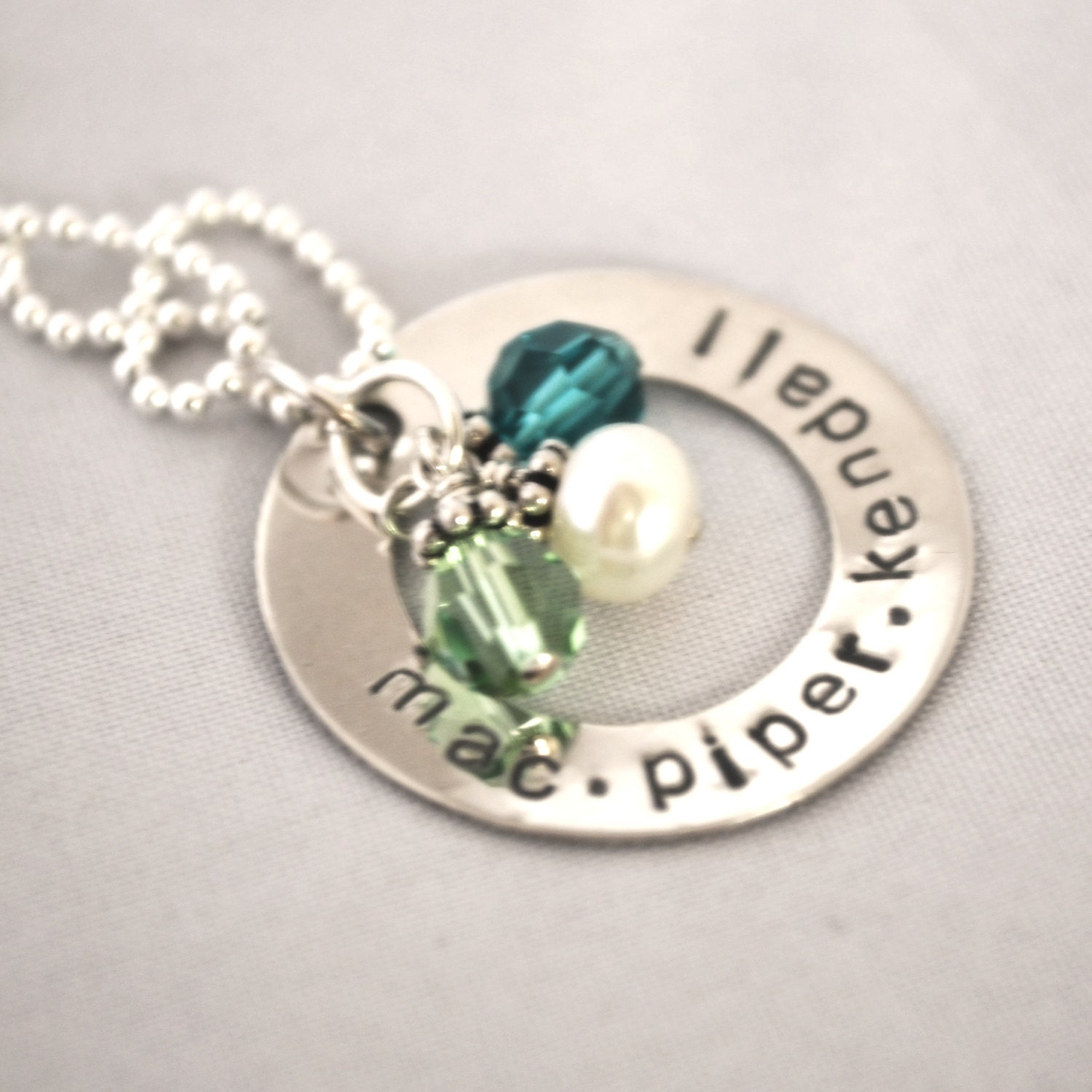 hand stamped personalized CAMERON sterling silver washer personalized handstamped necklace...