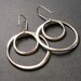 Large Sterling Silver Double Organic Hoops