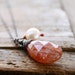 ChristmasinJuly Sunstone and pearl on oxidized sterling silver necklace