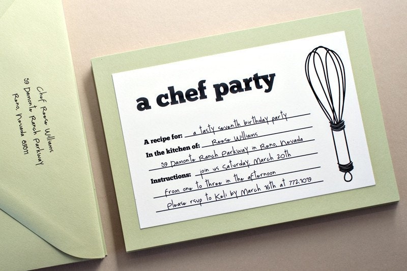 Chef Party Invitation