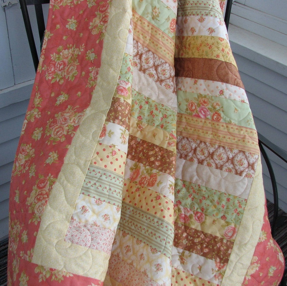 SALE Fresh Cotton Strip Quilt