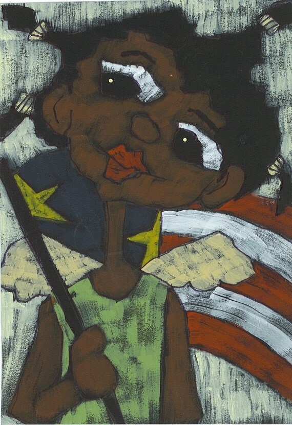 Hafair MHA CaaT Flag Waving Angel Gal Painting