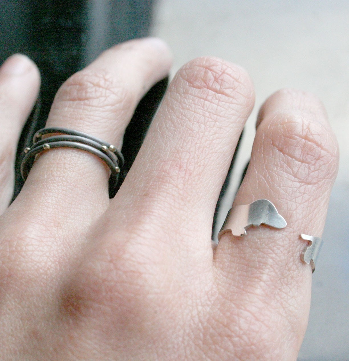 Argentium Silver Dachshund Dog Ring