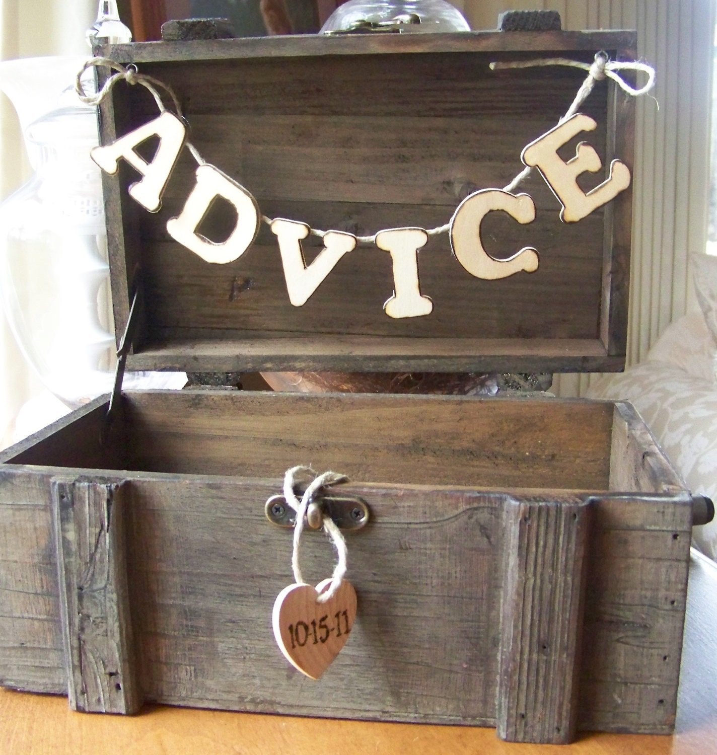 Reserved for Nicole Advice Banner with Wooden Heart