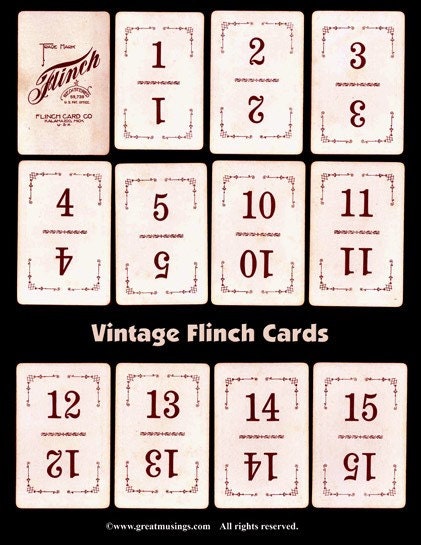Vintage playing cards Digtial Collage Sheet No. 303