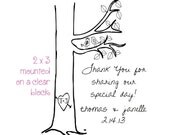 rustic tree custom rubber stamp for wedding favors Thank you for sharing in our special day--5492
