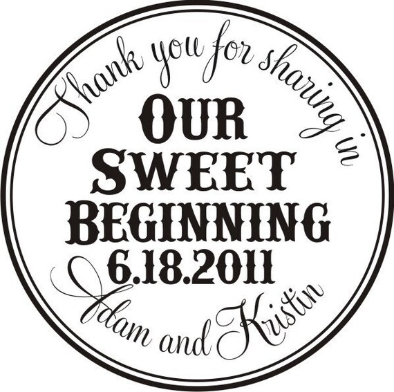 Thank you for sharing in our sweet beginning CUSTOM RUBBER STAMP --5557