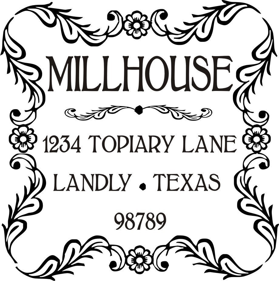 Custom Rubber Stamp Scroll Border Unique Return by