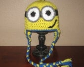 Two-Eyed Minion Ear Flap Hat - Adult to Newborn Sizes