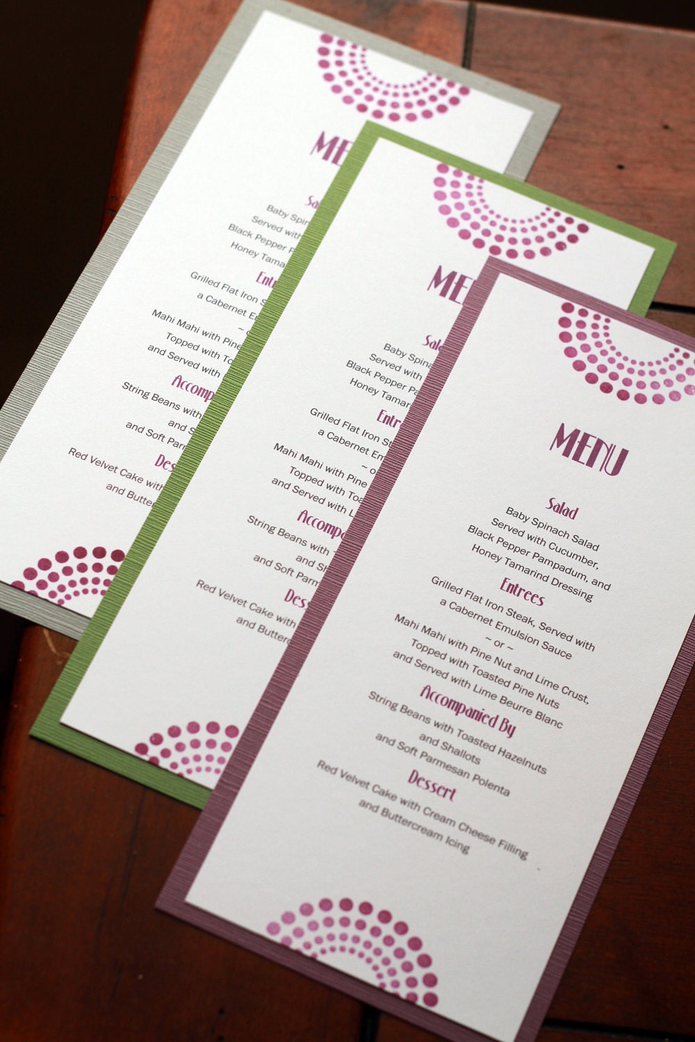 Hand-Stamped Deco Trim Menu