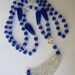 Art Deco Cobalt Blue and Crystal Clear Glass Beads Sautoir Style Necklace Vintage 1920s