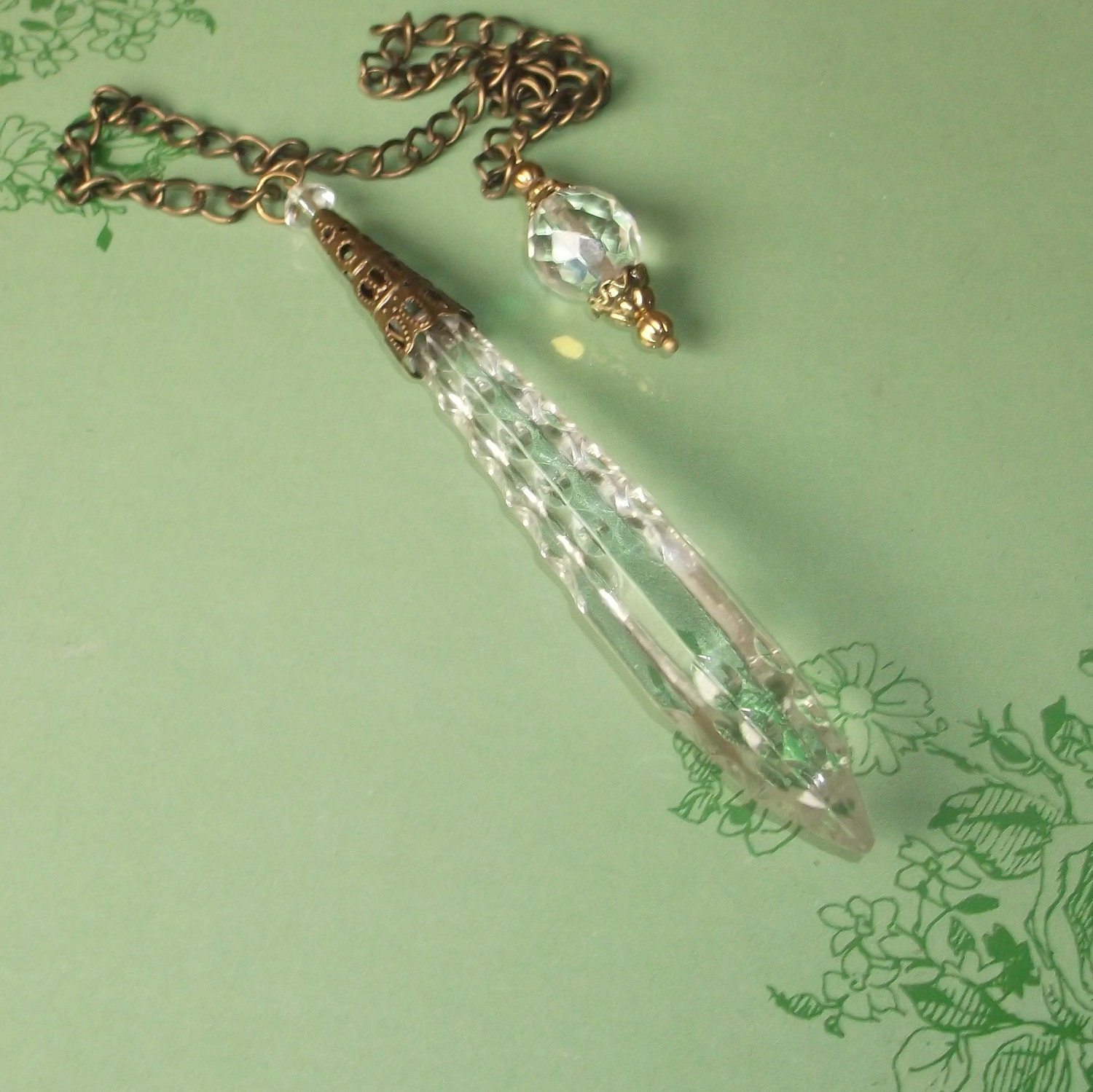 Pendulum Wicca Pagan Witch Edawardian Crystal Prism Magickal Divination