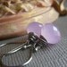 Lavender Pink Chalcedony Earrings on Oxidized Sterling . Wirewrapped Gemstone Briolette . Morning Dew
